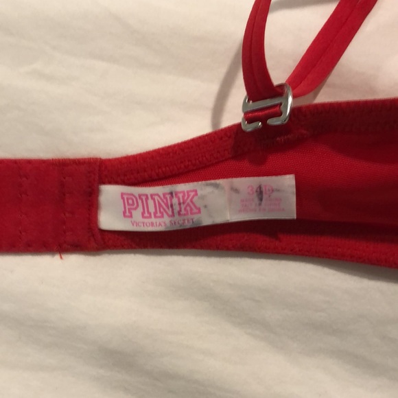 Victoria Secret PINK Bra, Size 34D, Push up, Red - Picture 3 of 3